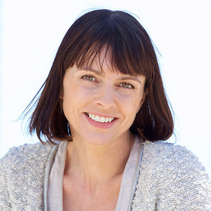 brunette woman smiling